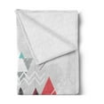 thumbnail image 2 of Abstract Soft Flannel Fleece Blanket, Abstract Geometric Modern Design with Triangle and Typed Detailed Art, Cozy Plush for Indoor and Outdoor Use, 50" x 60", Mustard Pale Grey Teal, by Ambesonne, 2 of 5