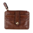 thumbnail image 1 of Carteras pequeñas para mujer, tarjetero plegable delgado, bolsillo minimalista con cremallera, 1 of 5