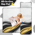 thumbnail image 4 of Grey and Gold Marble Pattern Teens Toddler Nap Mat with Pillow, Sleeping Mat Bag for Preschool Daycare 59"x22", 4 of 6