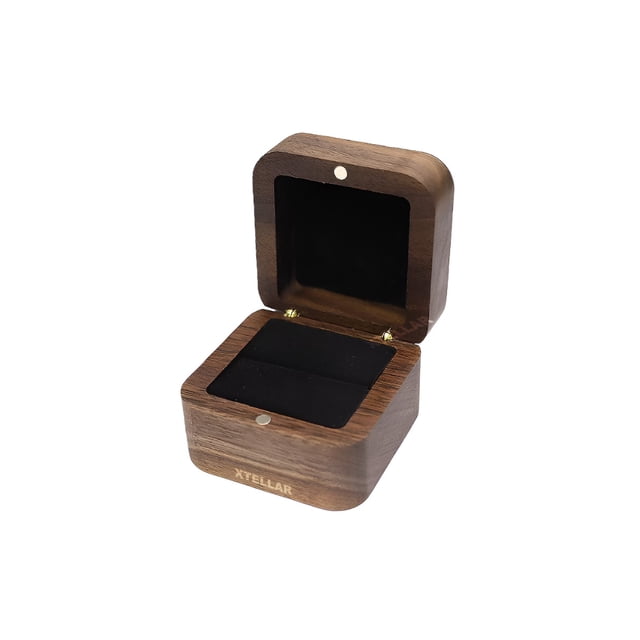 Caja De Madera Alhajero Para Anillos De Boda Y Compromiso