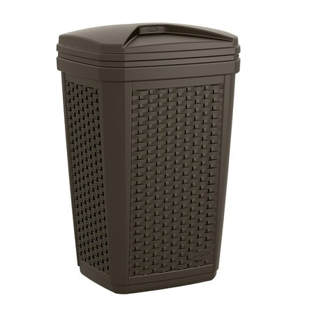 trash wicker hideaway gallon suncast outdoor java resin decorative pack patio cans leisuretimery