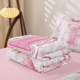 thumbnail image 5 of Catabedysis Fashion Bow Tie Zipper Full Size Comforter Sets with Fitted Sheet and 2 Pillowcases,3D Pink Initial H Pattern Zipper Bedding Set For Girls,Pink Reversible,4-Piece, 5 of 7