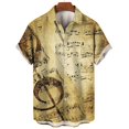 thumbnail image 5 of Camisa hawaiana con estampado 3D de saxofón musical para hombre, camisetas de manga corta con partituras musicales y guitarra, camisetas casuales de moda estilo Harajuku, 5 of 5