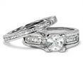 thumbnail image 4 of Elegant Zircon Couple Rings - Matching Wedding Bands for Him & Her with Brilliant Crystal Inlay, 4 of 4
