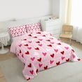 thumbnail image 3 of Homewish Cartoon Loves Pattern Bedding Comforter Set,Happy Valentine Twin Comforter Sets,Pink Red Bedding Set For Girls Teens,Luxury Bedroom Decor Reversible,2pcs, 3 of 8