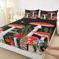 thumbnail image 3 of Homewish Green Tree Leaves Full Size Sheets 4-Piece for Female Men Women,Botanical Red Mushroom Breathable Bed Sheets,Starry Sky Lightweight Sheet Sets,Lightweight Room Decor, 3 of 7