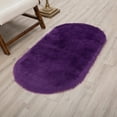 thumbnail image 2 of FUDAKUNA Soft Plush Rug Oval 20x 32inch Shaggy Faux Sheepskin Purple Floor Mats Chair Sofa Cushion Living Room Bedroom, 2 of 7