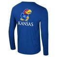 thumbnail image 3 of Men's Colosseum Royal Kansas Jayhawks Logo Lockup 3-Hit Active Blend Long Sleeve T-Shirt, 3 of 3