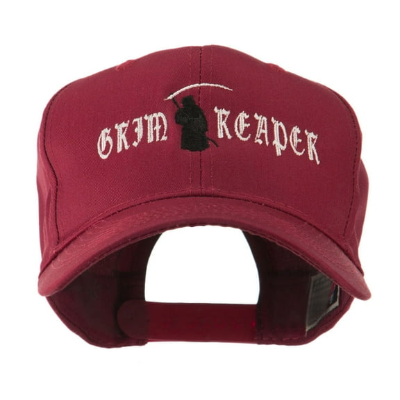 Halloween Grim Reaper Embroidered Cap - Maroon OSFM