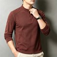 thumbnail image 4 of Chbgutlmr Undershirts for Men Long Sleeve Notch Neck Quarter Button T-Shirts Casual Fall Comfy Plain Shirts, 4 of 5