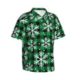 thumbnail image 2 of Bixox Men's Hawaiian Shirts Men's Christmas Pattern At Buffalo Plaid Print Short-Sleeve Shirt-Small, 2 of 8