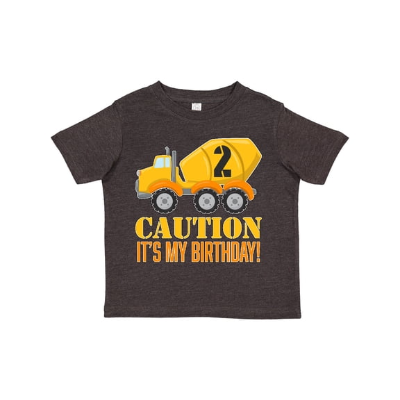 Inktastic 2nd Birthday Construction Truck, Cement Mixer 2 Years Old Boys or Girls Toddler T-Shirt
