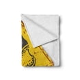 thumbnail image 2 of Shark Soft Flannel Fleece Throw Blanket, Caution Shark Sign Sharp Teeth Animal Ocean Danger Do Not Swim Illustration, Cozy Plush for Indoor and Outdoor Use, 60" x 80", Earth Yellow Grey, by Ambesonne, 2 of 6