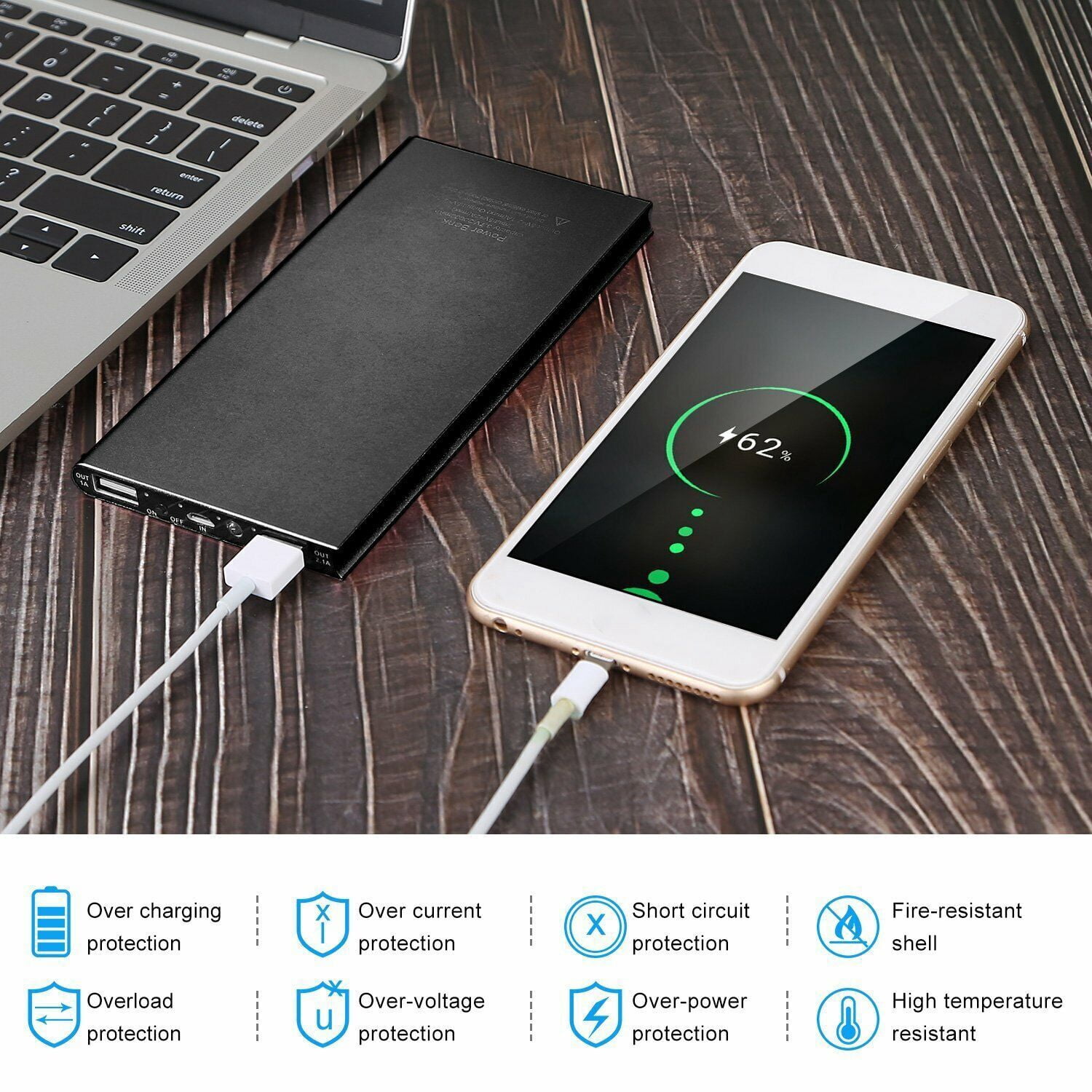 2PCS 20000mAh Power Bank for Heated Vest Jacket Blanket USB Charger Battery Pack