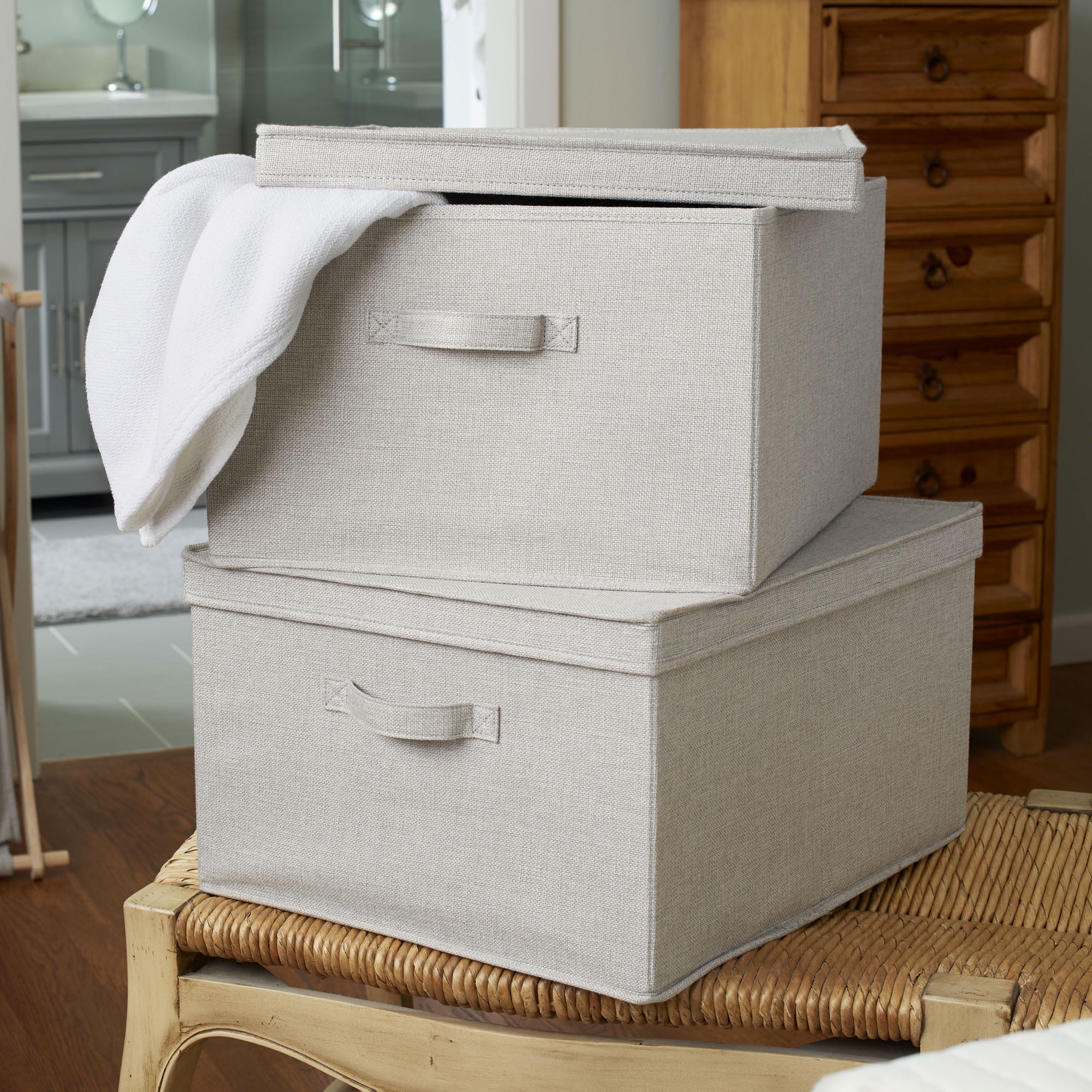 Details about   Made By Design Fabric Storage Bin Lt Gray  24.75"x12.75"x6.5" 
