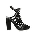 thumbnail image 2 of New Women HOTSOLES Ferret Faux Suede Peep Toe Caged Block Heel Sandal, 2 of 5