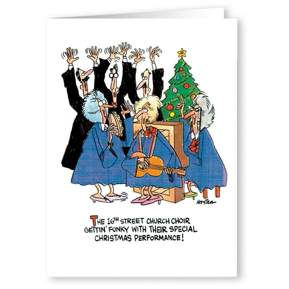 "Funky Church Choir" - Funny Holiday Christmas Cards - 18 Cards and 19 Envelopes