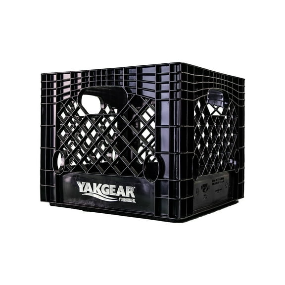 YakGear BMC13 Square Milk Crate - 13" x 13", Black