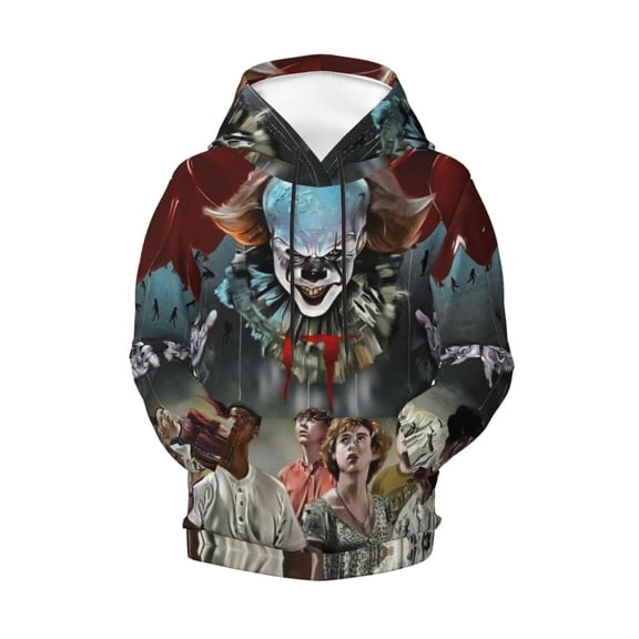 It Pennywise Horror Teen Boys Girls Hoodies 3D Printed Hooded Sweatshirts for Kids Long Sleeve Casual Unisex Pullovers with Pockets