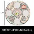 thumbnail image 2 of Colorful Floral Patchwork Round Tablecloth Luxury Oriental Tile Mandala Table Cover Table Cloth for Indoor Dining, Outdoor Picnic Parties, Camping,Fits for Table 40-44" Inches, 2 of 6