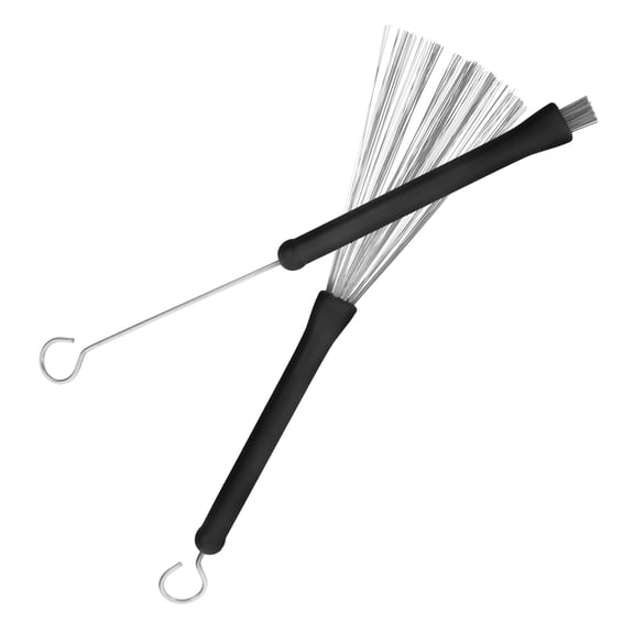 YUNLIGHTS 2Pcs Retractable Steel Wire Drum Brush Sticks with Rubber Coated Handles for Cleaning