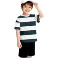 thumbnail image 6 of UACY Striped T-Shirt for Girls, Short Sleeve, Crew Neck (Blackish Green, 6-7 Years), 6 of 7