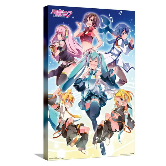 Hatsune Miku - Group Canvas Wall Poster, 14.725" x 22.375"