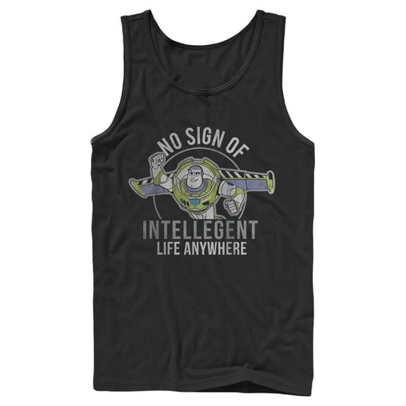 Men's Toy Story Buzz No Sign Of Intelligent Life  Tank Top Black Small