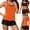 Orange, variant on Women's Three Piece Tankini Swimsuit Set Beach Pool Swimwear Blue S
