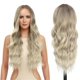 thumbnail image 1 of FUTAI Peluca larga ondulada de 30 pulgadas Ombre rubio ceniza HD frente encaje cuerpo rizado pelucas de pelo sintético para mujeres profesionales diversos estilos fiesta diaria Cosplay, 1 of 5