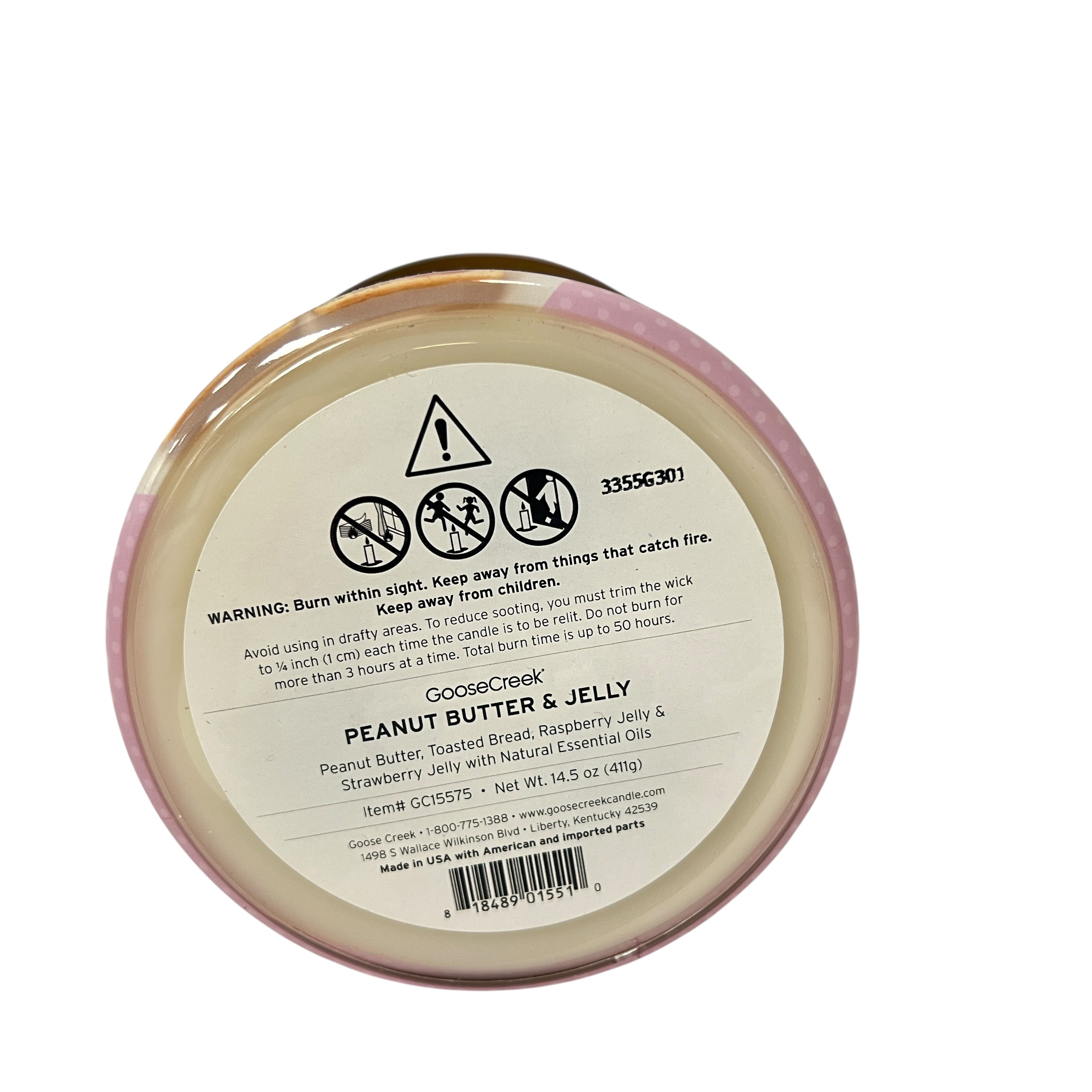 Goose Creek Peanut Butter and Jelly (Raspberry & Strawberry) 3 Wick Candle 14.5 oz