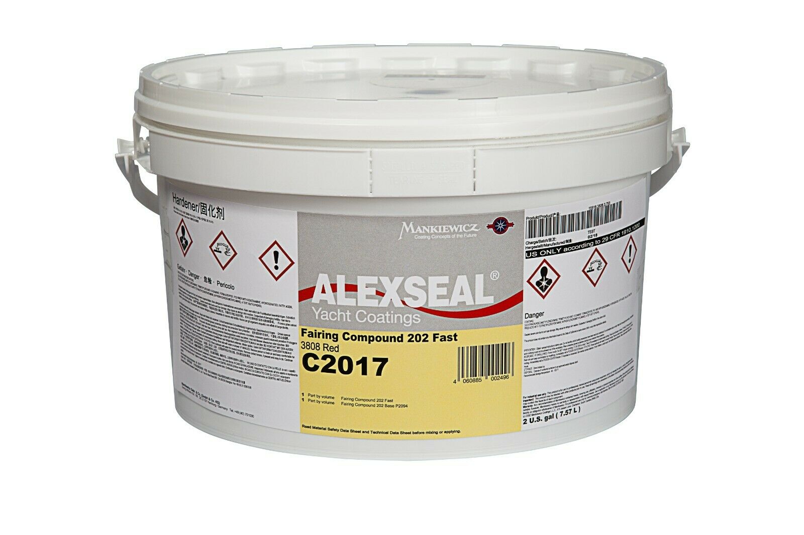 ALEXSEAL BOAT PAINT Fairing Compound 202 KIT White Gray Red