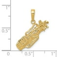 thumbnail image 2 of 14K Yellow Gold Solid Polished Open-Backed Golf Bag with Clubs Charm, 2 of 4