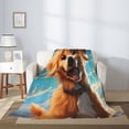 thumbnail image 2 of Sikiie Blue Sky Cute Dog Cozy Flannel Fleece Throw Blanket: Lightweight & Thick for All Seasons - Perfect for Women, Men, & Kids", 2 of 6