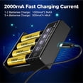 thumbnail image 3 of Cargador Inteligente de Batería LCD USB de 4 Ranuras Duales para Batería de Litio Recargable 18650 de 3,7 V para Baterías AA/AAA NI- de 1,2 V, 3 of 5