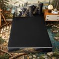 thumbnail image 4 of Erosebridal Wild Black Bear Family Zipper Queen Comforter Set with Fitted Sheet and 2 Pillowcases,Woodland Tree Trunk Scene Zipper Bedding Set,Brown Green Charcoal,4 Pieces,Black Reversible, 4 of 6