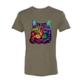 thumbnail image 2 of Wild Bobby, If You're Nice I Might Let You Live With Me Colorful Cat Animal Lover Mens Premium Tri Blend T-Shirt, Military Green, X-Large, 2 of 3