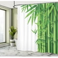 thumbnail image 4 of Ambesonne Forest Shower Curtain, Japanese Tree Leaf Artwork, 69"Wx84"L, White and Green, 4 of 4