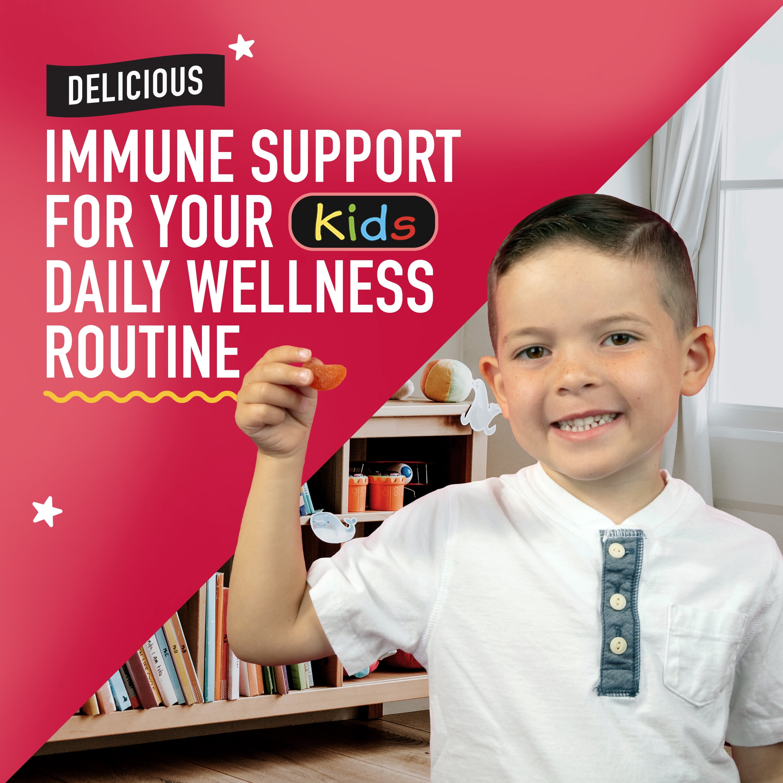 (3 pack) Airborne Kids 500mg Vitamin C Immune Support Gummies, Multivitamin Supplement, Assorted Fruit Flavor, 21 ct