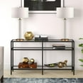 thumbnail image 4 of Pemberly Row 55" 3-Shelf Metal Black and Bronze Console Table with Glass Shelves, 4 of 7