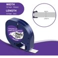 thumbnail image 3 of czcpp-3 Pack Tape Compatible with DYMO Label Maker Refills Clear Transparent Label Tape 12267, 12mm 0.47Inch Plastic Tape Replacement for DYMO Letratag Refills, Work for LT-100T LT-100H QX50 XR, 3 of 4