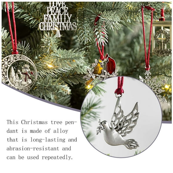 Maoww Christmas Tree Alloy Joyful Pendant Pub Nightclub Apartment Xmas Festival Ornament with Rope Wall Ceiling Hanging Party Supplies SD09