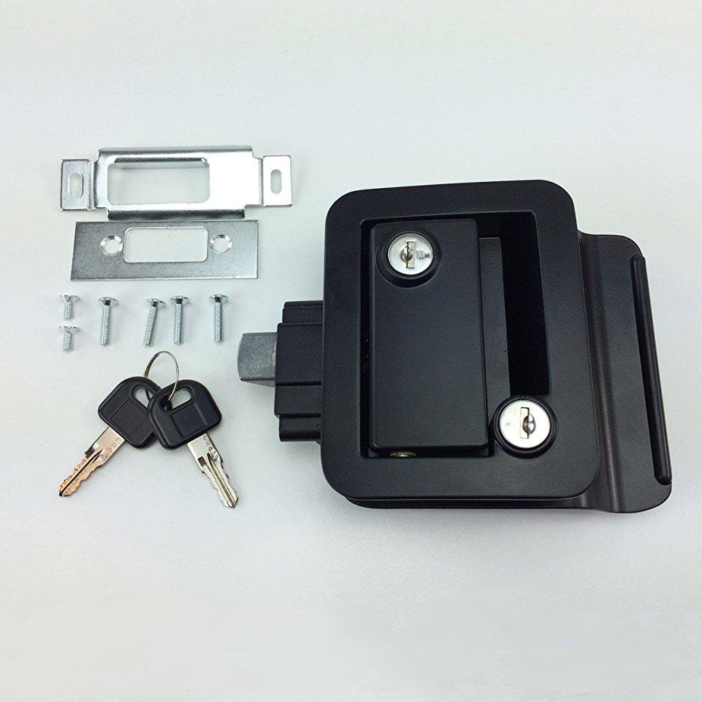 NEW RecPro BLACK RV CAMPER TRAILER MOTORHOME PADDLE ENTRY DOOR LOCK
