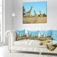 thumbnail image 2 of Designart Giraffe Family in Africa - African Throw Pillow - 18x18, 2 of 4