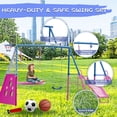 thumbnail image 6 of SENCHO GINSYTALIOR Swing Set With Climbing Ladder, Climbing Net, Trapeze bar, Hammock Swing, Belt Swing, Basketball hoop for Backyard, 6 of 8