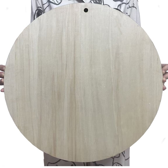 2 Pack Round One Side Unfinished One Side Pre-painted Plywood Circles for DIY Projects, Crafts, Door Hanger, Wall Decor, Birch Wood Sheets for Painting, Engraving, Laser Cutting