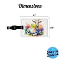 thumbnail image 3 of Fainting Goat Rainbow Colorful Watercolor Faux Leather Travel Luggage Tag, 3 of 7