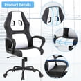thumbnail image 3 of Dkelincs Gaming Chair Adjustable Game Chair PU Leather Computer Chair High Back Office Desk Chair with 360 Rolling Wheels & Lumbar Support for Teen, White, 3 of 7
