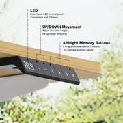 FLEXISPOT 55x28 مكتب منزلي بارتفاع أسود وخشب القيقب قابل للتعديل مكتب قائم على سطح المكتب مكون من قطعة كاملة