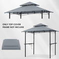 thumbnail image 5 of ChromaCore 8x5Ft Grill Gazebo Replacement Canopy,Double Tiered Bbq Tent Roof Top Cover, 5 of 7